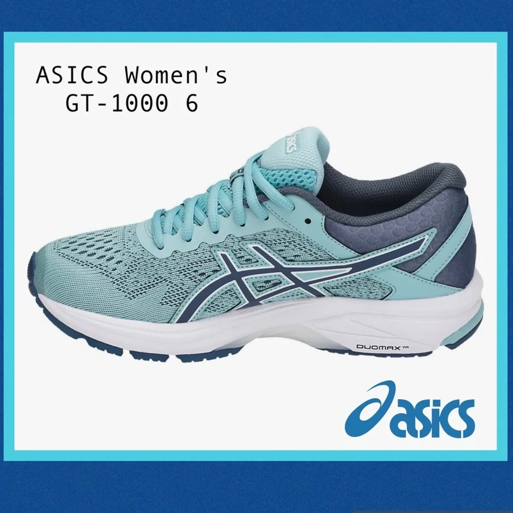 NIB ASICS Women's GT-1000 6 Running Shoe, Porcelain Blue/Smoke Blue/White Size 9 - Picture 4 of 6